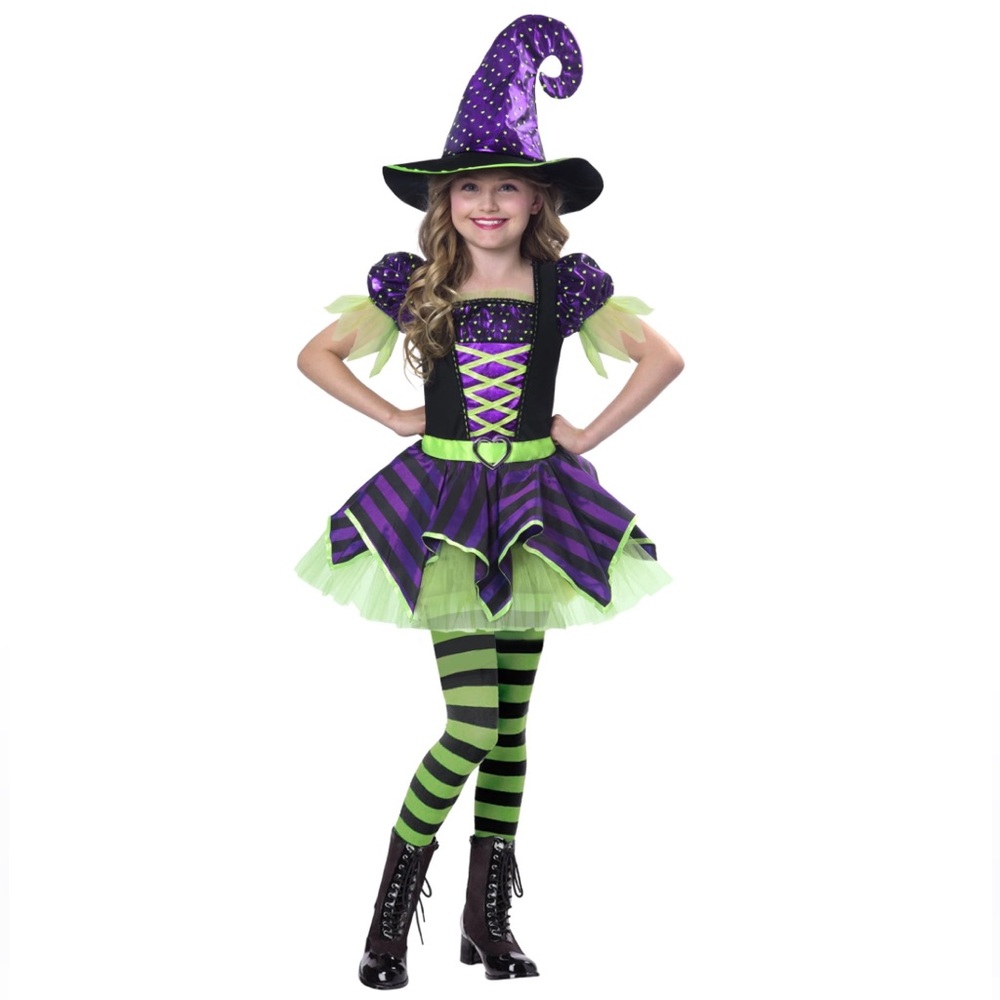 Kids Witch Costume - Black and Purple